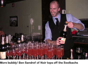 Ben Sandrof at champagne cocktail party