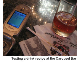 Texting at the Carousel Bar