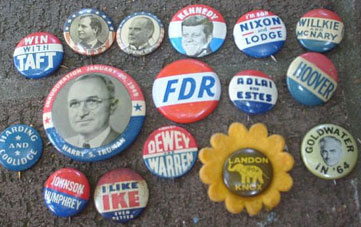 Old campaign buttons