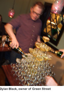 Dylan Black and the champagne tower