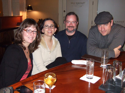 Me (left) at Tavern Law with Leonora and Paul Clarke, and Jamie Boudreau.